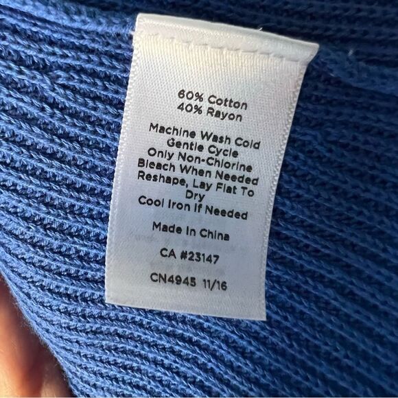 Talbots Cotton Blend Knitted Side Zipper Open Cardigan LP - Picture 7 of 7